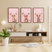 Jingle All The Way Rentier und Weihnachtslicht Poster