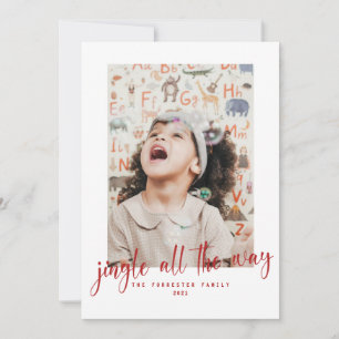 Jingle All The Way Roter Schriftzug 2 Foto Feierta Karte