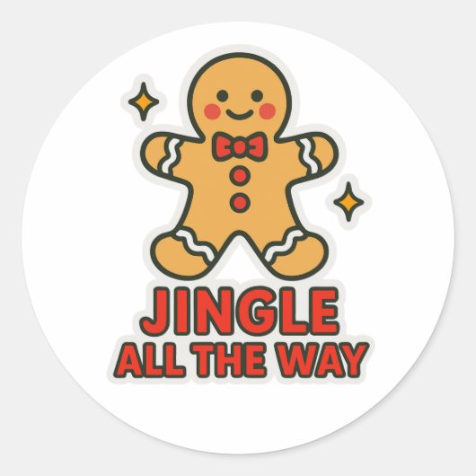 Jingle all the way runder aufkleber (Vorderseite)