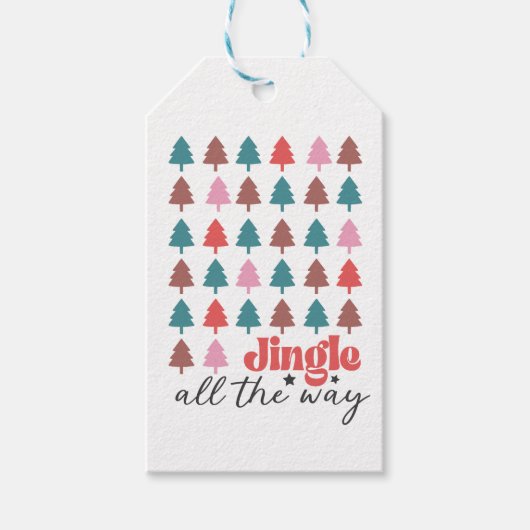 Jingle All The Way tree pattern Geschenkanhänger (Vorderseite)