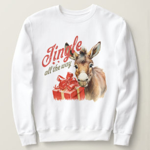 Jingle All the Way Weihnachtsbauernhof Esel Sweatshirt