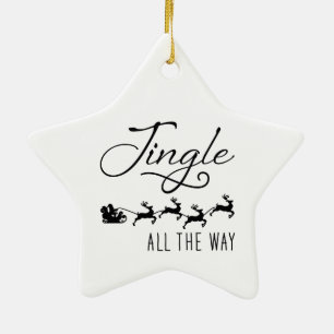 Jingle All The Way Weihnachtsstern mit Santas Sc Keramik Ornament