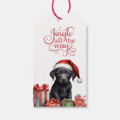 Jingle All Way Black Lab Welpe Weihnachten Geschenkanhänger (Vorderseite)