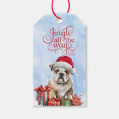 Jingle All Way Bulldog Christmas Geschenkanhänger (Vorderseite)