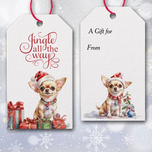 Jingle All Way Chihuahua Dog Weihnachten Geschenkanhänger