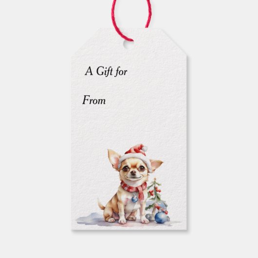 Jingle All Way Chihuahua Dog Weihnachten Geschenkanhänger (Rückseite)