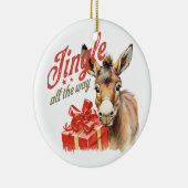 Jingle All Way Donkey Christmas Keramik Ornament (Rechts)
