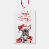 Jingle All Way French Bulldog Christmas Geschenkanhänger (Vorderseite)