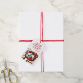 Jingle All Way French Bulldog Santa Sleigh Geschenkanhänger (Mit Garn)