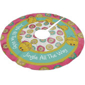Jingle All Way Holiday Tree Skirt Polyester Weihnachtsbaumdecke (Schrägansicht)