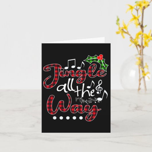 Jingle All way Red Buffalo Karierte Weihnachten Karte (Gelbe Blume)