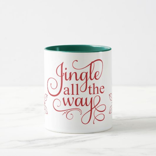 Jingle All Way Red Snowflake Weihnachten Tasse (Zentrum)