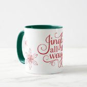 Jingle All Way Red Snowflake Weihnachten Tasse (Vorderseite Links)