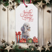 Jingle All Way White Poodle Weihnachten Geschenkanhänger