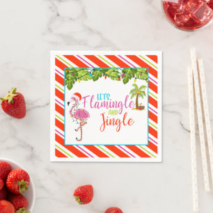 Jingle and Flamingle Christmas Party Napkins - WH Serviette