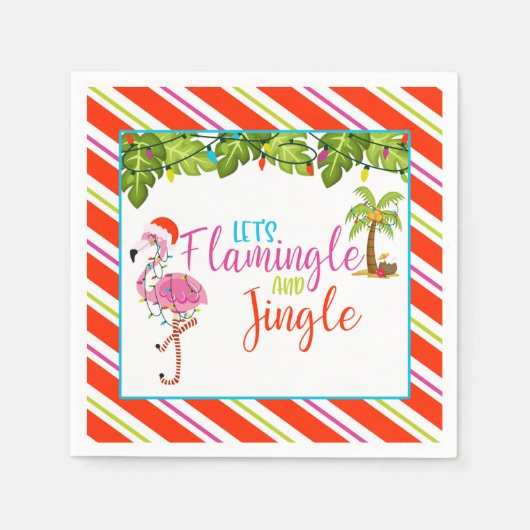 Jingle and Flamingle Christmas Party Napkins - WH Serviette (Vorderseite)
