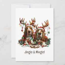 Jingle and Mingle Christmas Basset Hunde Hunde Einladung