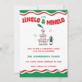 Jingle and Mingle Christmas Cocktail Script-Party Einladung (Vorderseite)
