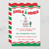 Jingle and Mingle Christmas Cocktail Script-Party Einladung (Vorne/Hinten)