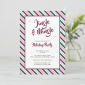 Jingle and Mingle Christmas Holiday Party Strips Einladung (Stehend Vorderseite)