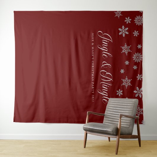 Jingle and Mingle Christmas Party Background Wandteppich (Beispiel (Horizontal))