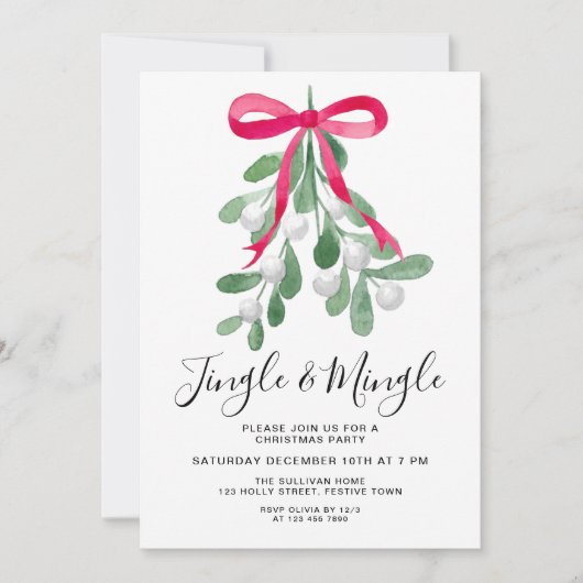 Jingle and Mingle Christmas Party Einladung (Vorderseite)