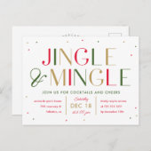 Jingle and Mingle Christmas Party Einladung Postca Postkarte (Vorne/Hinten)