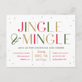 Jingle and Mingle Christmas Party Einladung Postca Postkarte (Vorderseite)