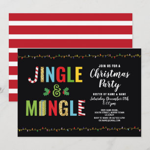Jingle and Mingle Christmas Party Holly Holidays Einladung