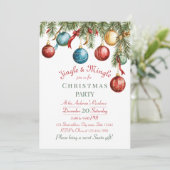 Jingle and Mingle Christmas Party Invitation Einladung (Stehend Vorderseite)