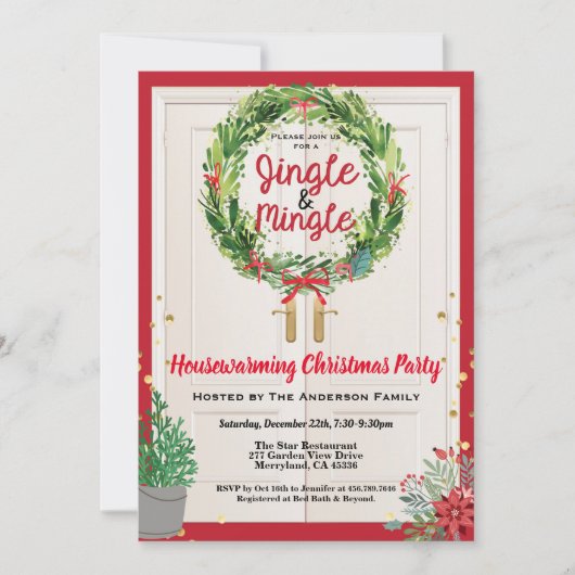 Jingle and Mingle Christmas Party Open House Einladung (Vorderseite)