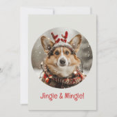 Jingle and Mingle Christmas Welsh Corgi Dog Einladung (Vorderseite)