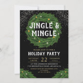 Jingle and Mingle Christmas Wreath Holiday Party Einladung (Vorderseite)