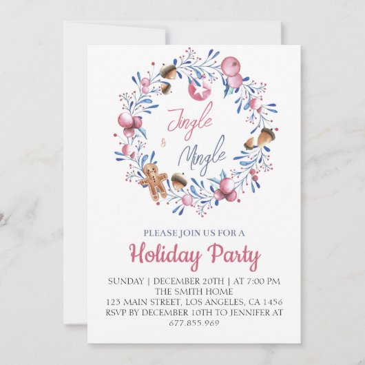 Jingle and Mingle - Die einladende Weihnachtsfeier Einladung (Vorderseite)