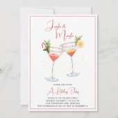Jingle and Mingle Drinks Holiday Party Einladung (Vorderseite)