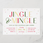 Jingle and Mingle Foil Christmas Party Einladung (Vorderseite)