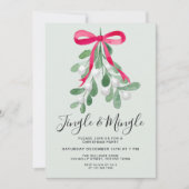 Jingle And Mingle Grüner Mistel Weihnachtsfeier Einladung (Vorderseite)