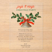Jingle and Mingle Holiday Christmas Party Acryleinladungen (Vorderseite)