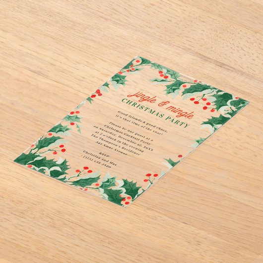 Jingle and Mingle Holiday Christmas Party Acryleinladungen (Ablage )