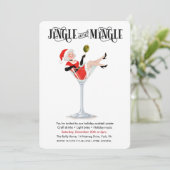 Jingle and Mingle Holiday Cocktail Martini Einladung (Stehend Vorderseite)