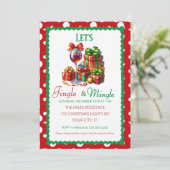 Jingle and Mingle Holiday Cocktail Party Einladung (Stehend Vorderseite)