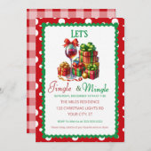Jingle and Mingle Holiday Cocktail Party Einladung (Vorne/Hinten)