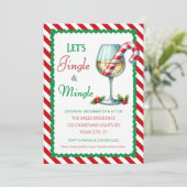 Jingle and Mingle Holiday Cocktail Party Einladung (Stehend Vorderseite)