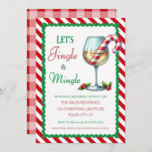 Jingle and Mingle Holiday Cocktail Party Einladung (Vorne/Hinten)