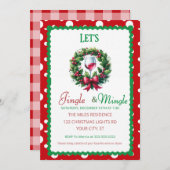 Jingle and Mingle Holiday Cocktail Party Einladung (Vorne/Hinten)