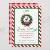 Jingle and Mingle Holiday Cocktail Party Einladung (Vorne/Hinten)