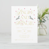 Jingle and Mingle Holiday Party - Einladung (Stehend Vorderseite)