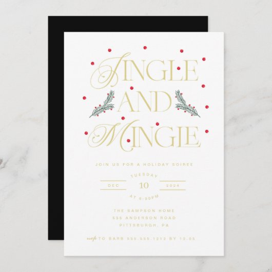 Jingle and Mingle Holiday Party - Einladung (Vorne/Hinten)