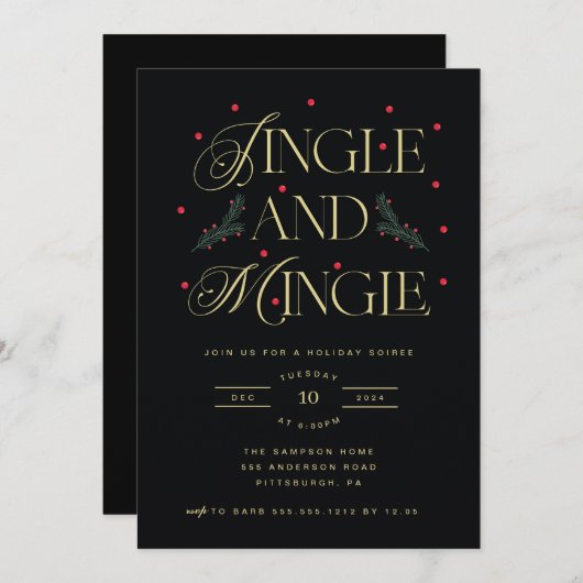 Jingle and Mingle Holiday Party - Einladung (Vorne/Hinten)