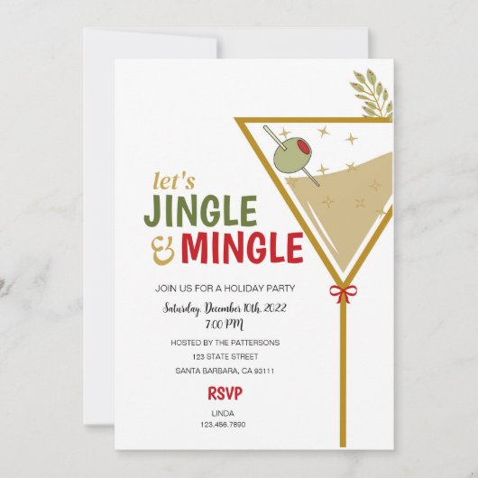 Jingle and Mingle Holiday Party Einladung Modern (Vorderseite)